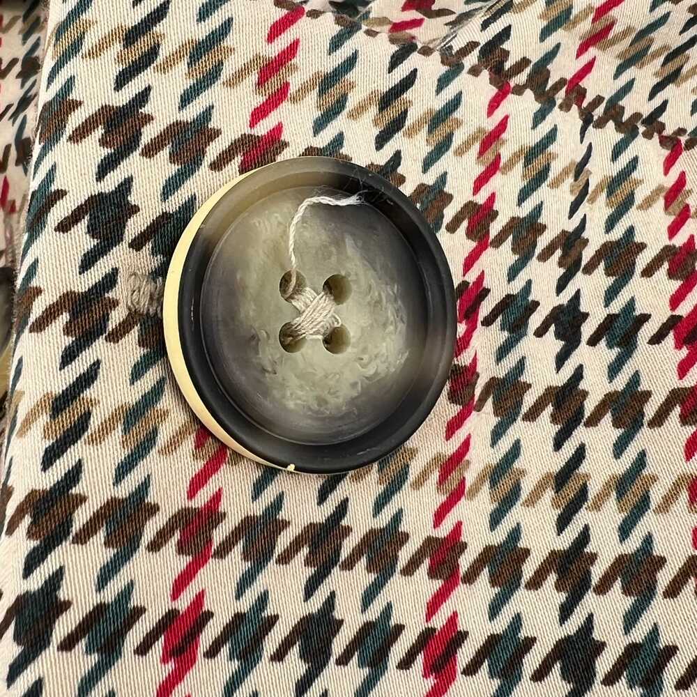 Cabi Red Tan Trench Coat Houndstooth Pockets | Womens S - Picture 6 of 8